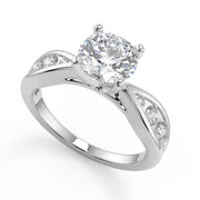 Judith Inset 4 Prong Round Cut Diamond Engagement Ring - Nivetta